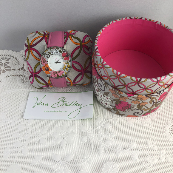 Vera Bradley Watch Tea Garden Breast Cancer Watch - Picture 6 of 7